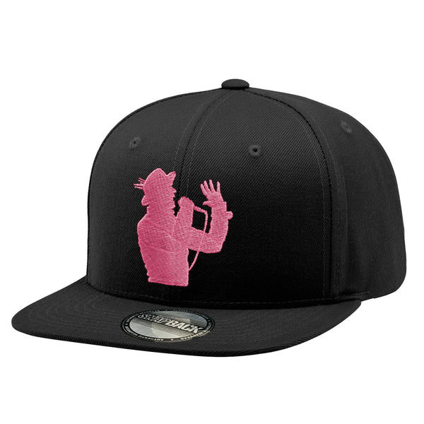 GED Black Silhouette Hat with Pink Embroidery